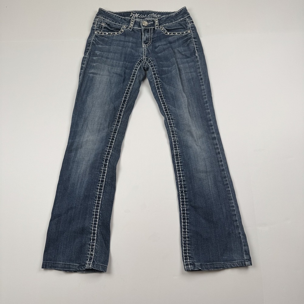 Miss Chic Jeans Womens 1 (26x26) Bootcut Bling Studded Pockets Western Denim